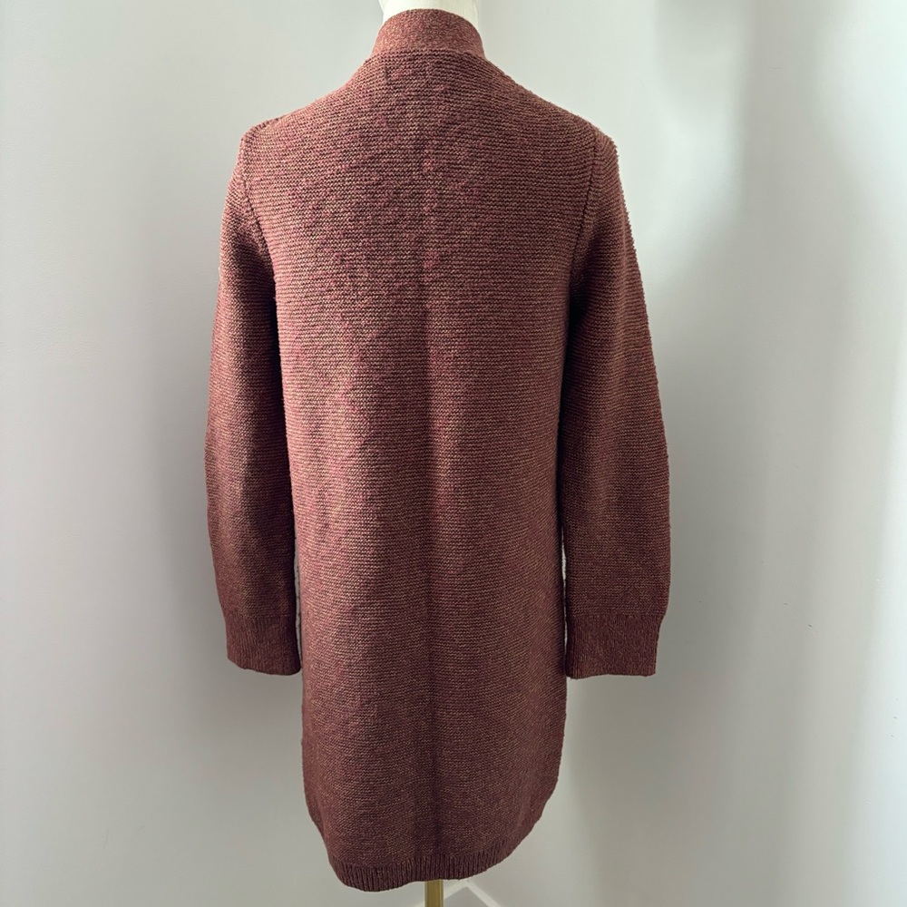 Roots Rust Color Long Open Cotton Cardigan - Picture 4 of 13